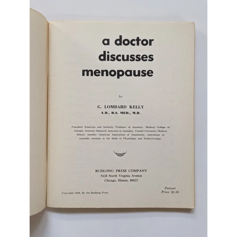 Vintage 'A Doctor Discusses Menopause' Booklet 1950's Housewife Sex Education